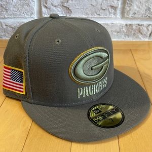 New Era 59Fifty Green Bay Packers Fitted Hat Size 7 Salute to Service Edition